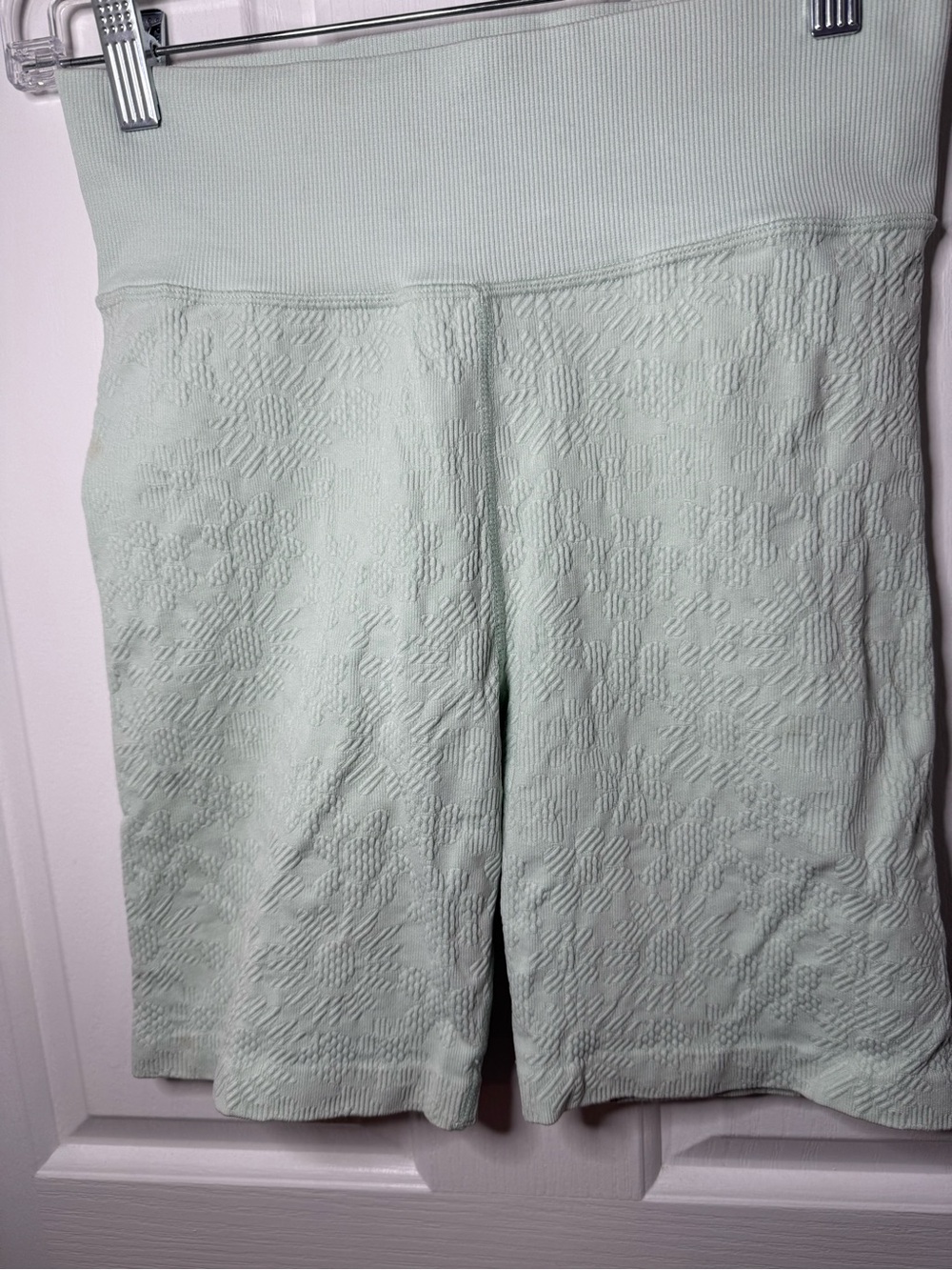 aerie High-Waist Textured Knit Shorts — Light Mint